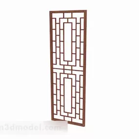 Chinese Design Wooden Partition V1 3d model