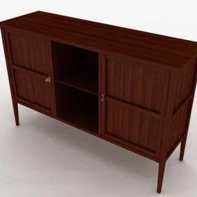 Brown Wooden Home Cabinet V1 3d model