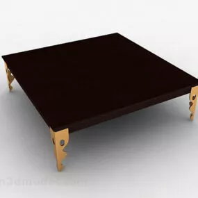 Brown Wooden Coffee Table V10 3d model