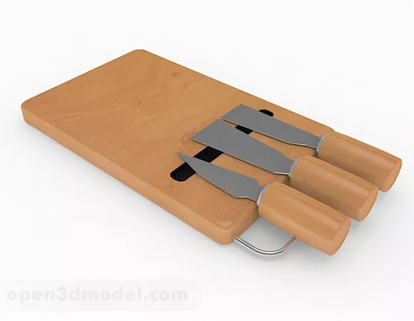 Straight Razor Knife 3d model