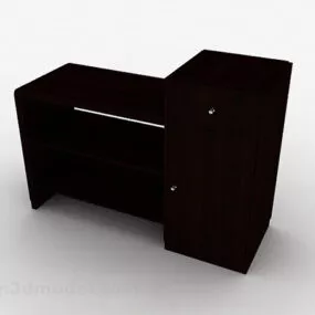 Brown Wooden Cabinet V8 3d model