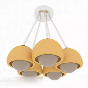 Yellow Chandelier V9 3d model