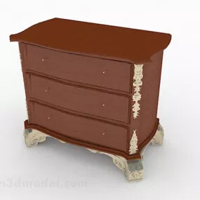European Classical Bedside Table V3 3d model