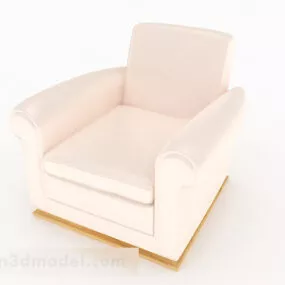 White Minimalist Single Sofa V1 3d model
