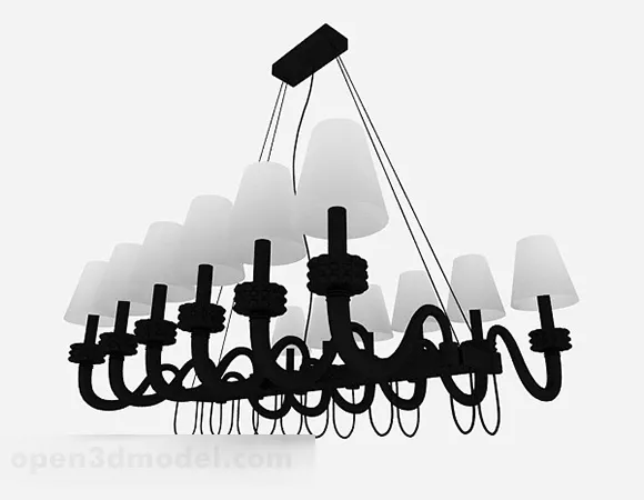Black Home Chandelier V2 3d model Black Home Chandelier V2 3d model
