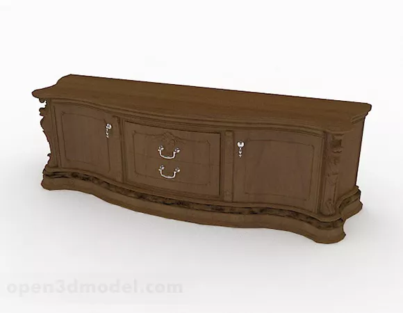 Solid Wood Brown Tv Cabinet V1 3d model Solid Wood Brown Tv Cabinet V1 3d model