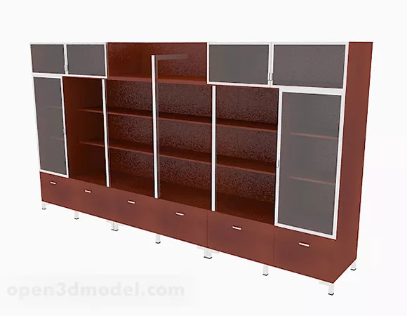 Book Shelf With Small Sculpture Decorative 3d model