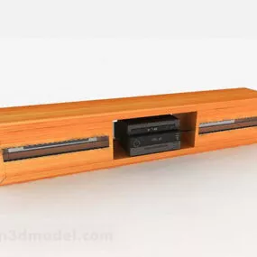 Yellow Wooden Tv Cabinet V10 3d model