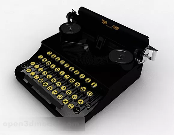 American Retro Typewriter V1 3d model American Retro Typewriter V1 3d model