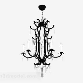 European Black Chandelier V8 3d model