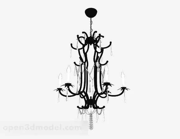 European Black Chandelier V8 3d model European Black Chandelier V8 3d model