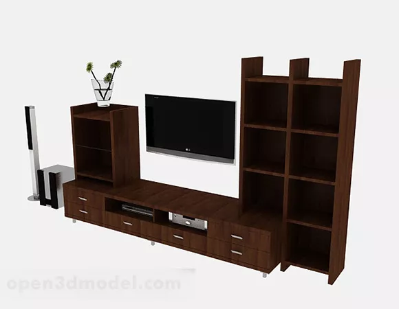 Brown Tv Cabinet V1 3d model Brown Tv Cabinet V1 3d model