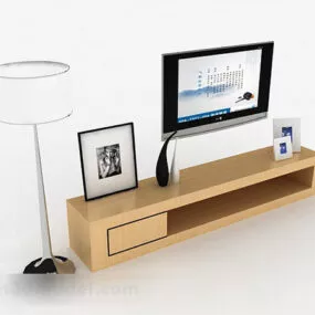 Yellow Minimalist Tv Cabinet V2 3d model