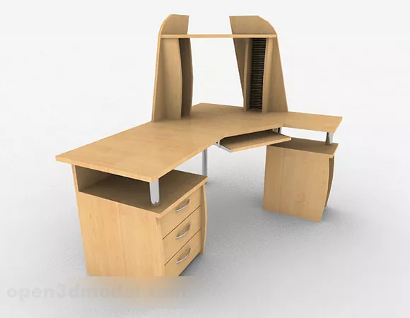 Yellow Wooden Desk V2 3d model Yellow Wooden Desk V2 3d model
