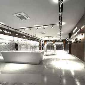 White Showroom Interior 3d model