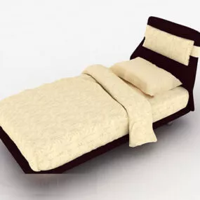 Yellow Single Bed V1 3d model