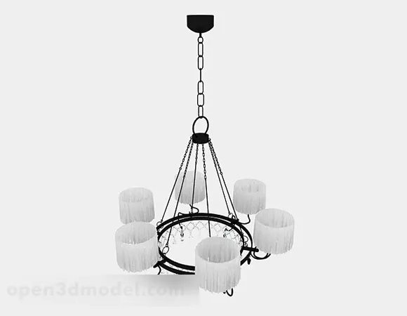 European Black And White Chandeliers V3 3d model European Black And White Chandeliers V3 3d model