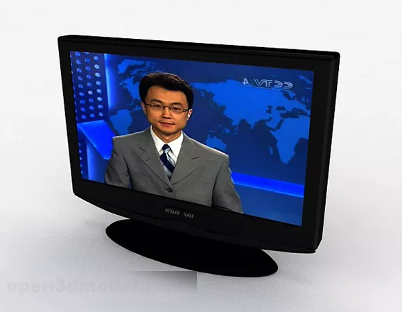 Old Style Black Tv 3d model Old Style Black Tv 3d model