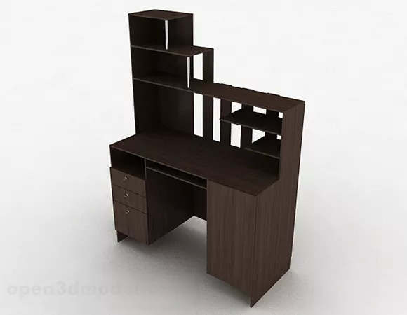Brown Wooden Desk V9 3d model Brown Wooden Desk V9 3d model