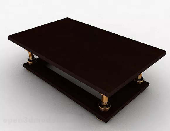 Brown Wooden Coffee Table V11 3d model Brown Wooden Coffee Table V11 3d model