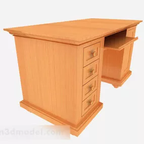 Yellow Work Desk 3d model