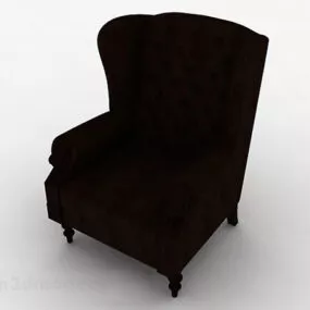 Brown Single Sofa V3 3d model
