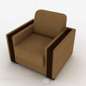 Brown Single Sofa V4 3d model