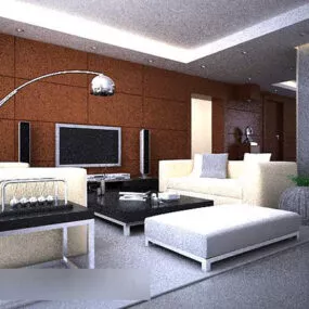 Modern Living Room Interior V27 3d model