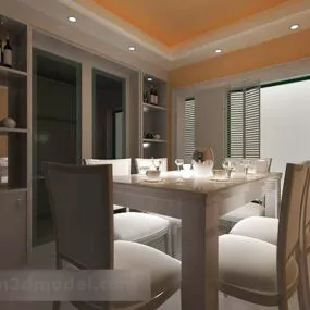 European Restaurant Interior V9 3d model