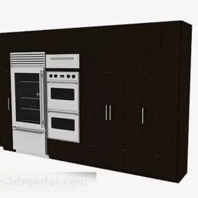 Brown Wooden Cabinet V9 3d model