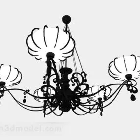 Black Home Chandelier V3 3d model