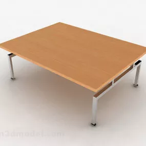 Yellow Simple Wooden Coffee Table V1 3d model