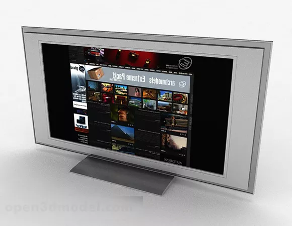 Electronic Gray Tv 3d model Electronic Gray Tv 3d model