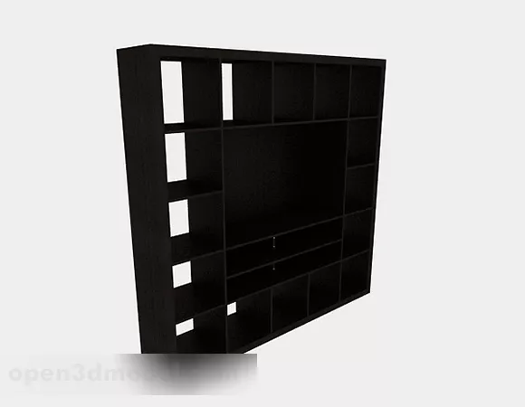 Black Wooden Tv Cabinet V2 3d model Black Wooden Tv Cabinet V2 3d model
