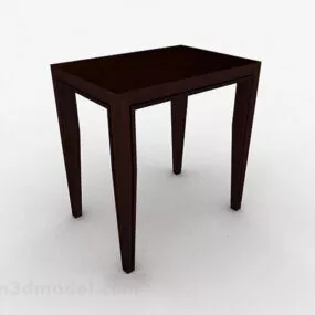 Brown Wooden Stool V1 3d model