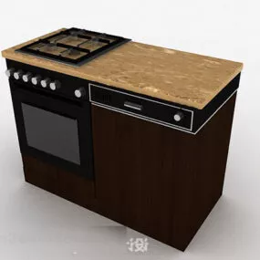 Brown Wooden Cabinet V10 3d model