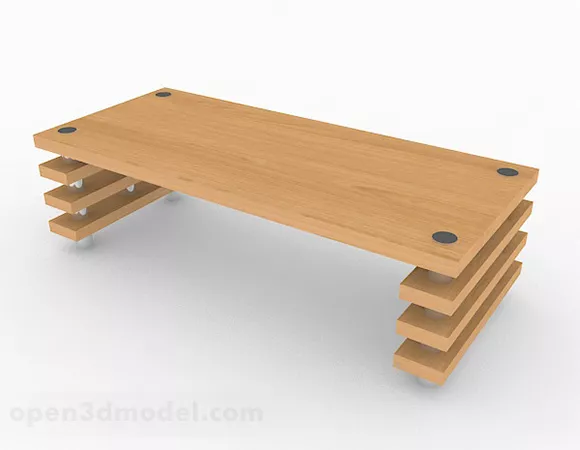 Yellow Wooden Dining Table V1 3d model Yellow Wooden Dining Table V1 3d model