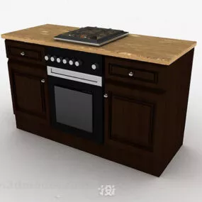 Brown Wooden Cabinet Furniture 3d model