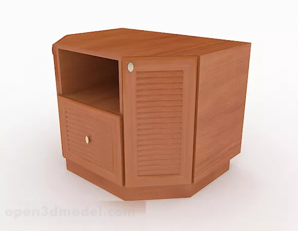 Brown Wooden Bedside Table V10 3d model Brown Wooden Bedside Table V10 3d model