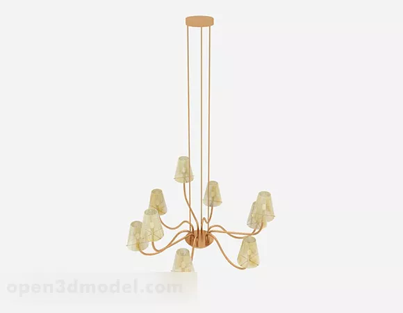 Yellow Home Chandelier V8 3d model Yellow Home Chandelier V8 3d model