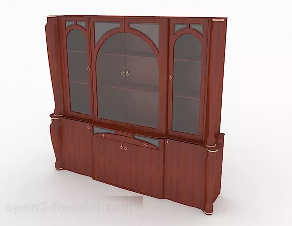 Wooden Home Bookcase V1 3d model Wooden Home Bookcase V1 3d model