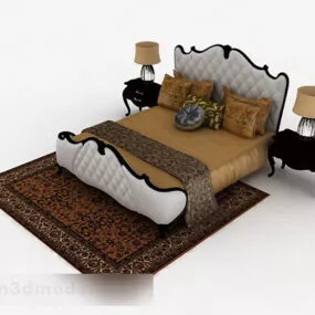 European Style Home Double Bed V5 3d model