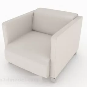 White Single Sofa Furniture 3d model