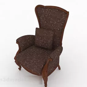 European Brown Single Sofa Design 3d model
