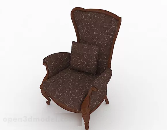 European Brown Single Sofa Design 3d model European Brown Single Sofa Design 3d model