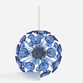 Blue Chandelier Design 3d model