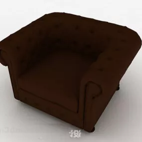 Brown Single Sofa Design 3d model