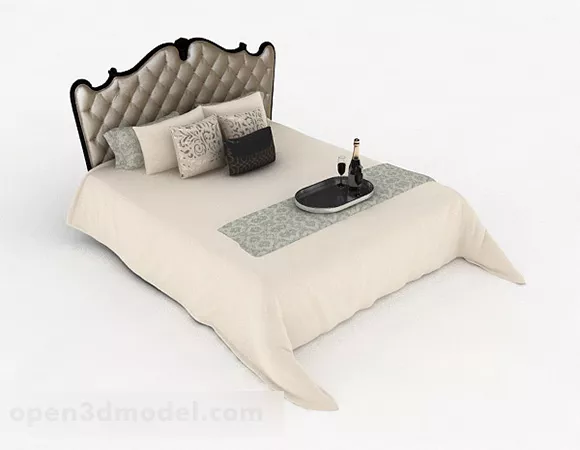 European Double Bed Design V1 3d model European Double Bed Design V1 3d model