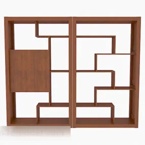 Chinese Style Wooden Display Cabinet Design 3d model