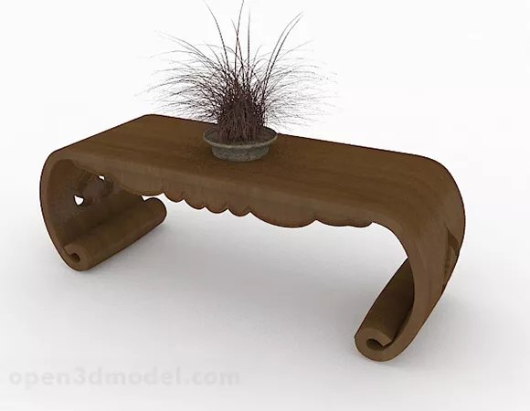 Chinese Wooden Tea Table Design 3d model Chinese Wooden Tea Table Design 3d model